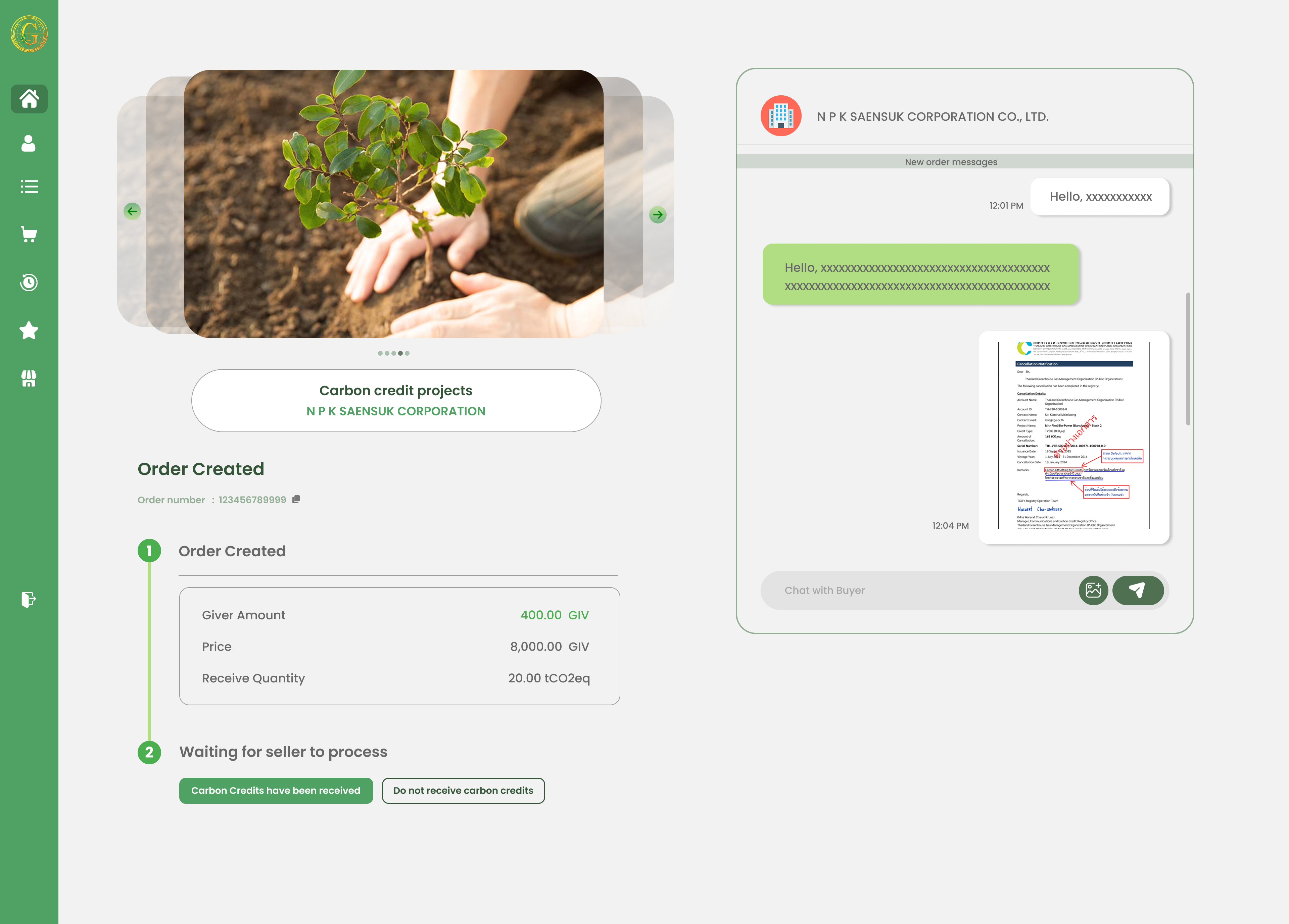 Giver Marketplace Chat